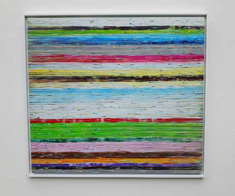 Coloured lines 7 2019 90×100 Acryl-Lack LW, € 2.600 SOLD